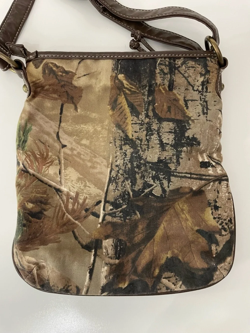 RealTree Camouflage Crossbody Mailman Shoulder Bag Brown Green Indie Sleaze